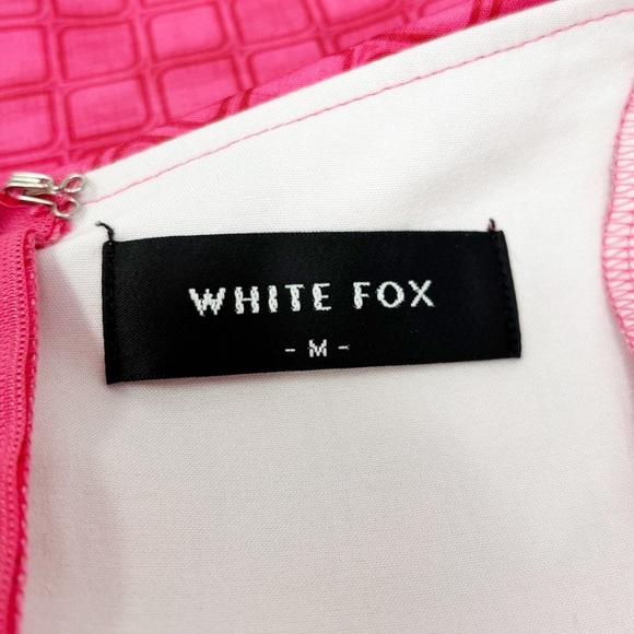 WHITE FOX BOUTIQUE Women’s Bright Pink Jacquard Geometric Strapless Dress Size M - Picture 8 of 10